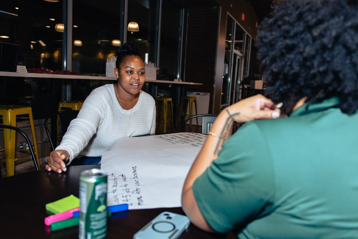 Business owner receiving support